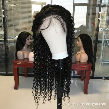 Own factory low cost natural and smooth kinky curly lace wig,  13*4 lace frontal kinky wig human hair